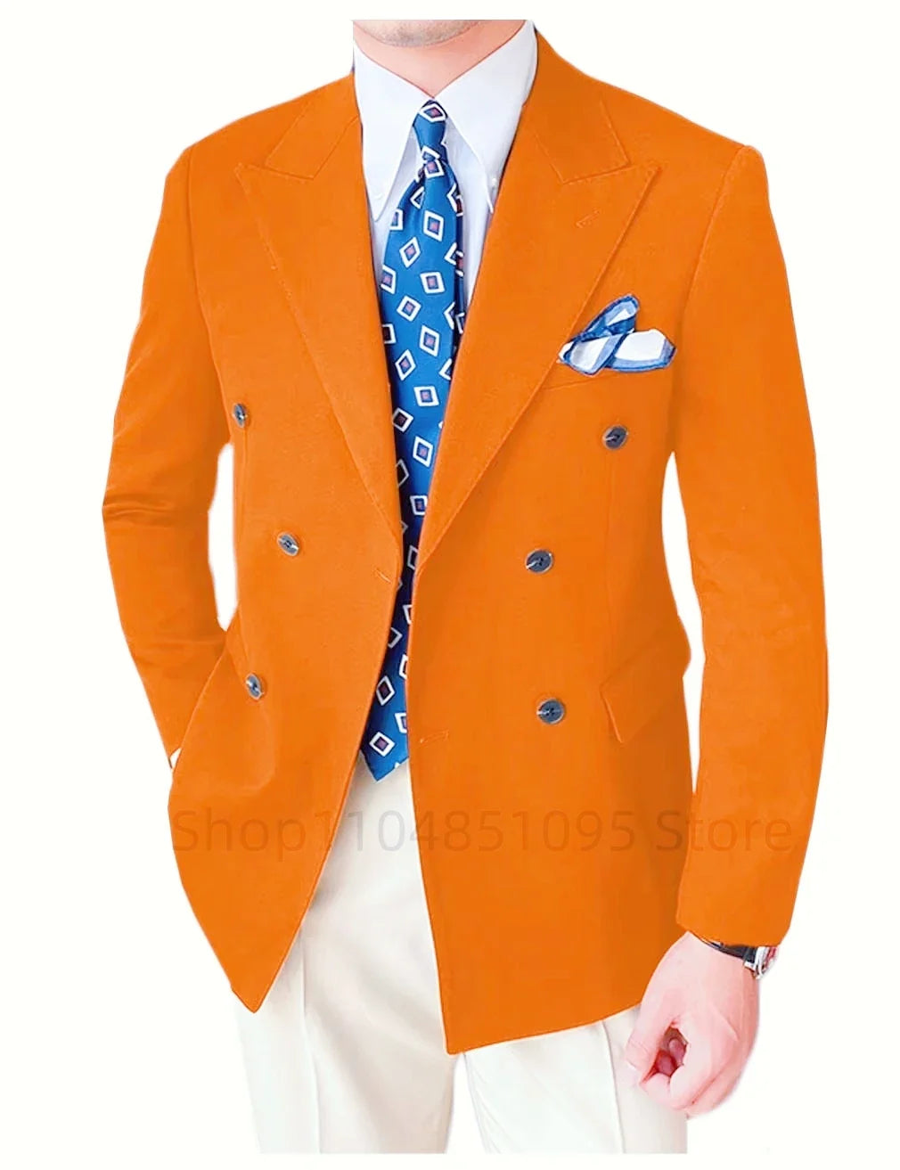 XS-6XL Men's Wedding Tuxedo Jacket Double Breasted Peak Lapel Formal Business Groom Wear Blazer for Wedding Prom Daily