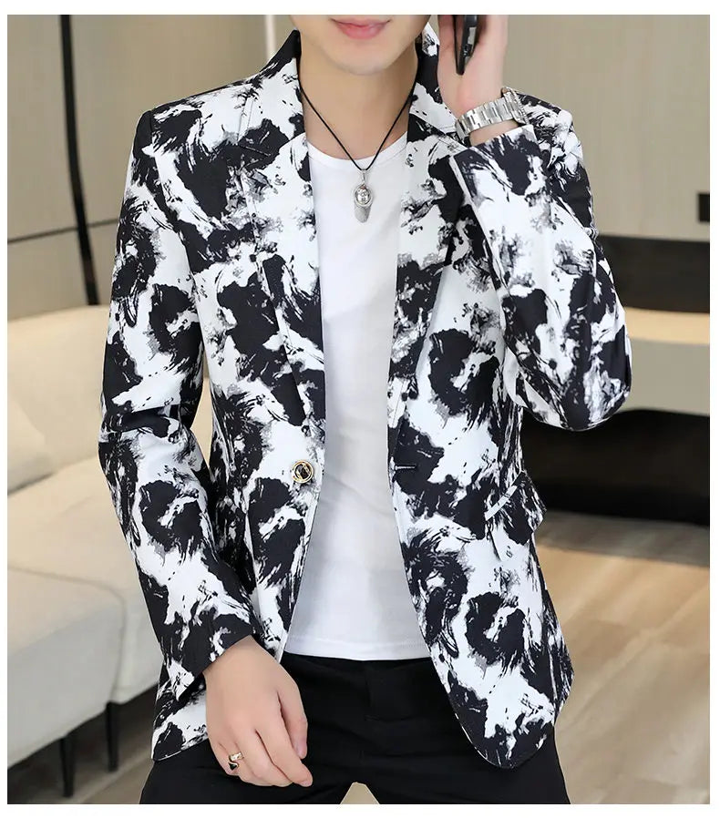 Blazer Fashionable Outdoor Travel Trend Slim-fit Gentleman's Youthful Wedding Versatile Host Casual Korean Style Men's Blazer