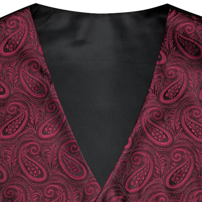 Men's Paisley Waistcoat Set – Single Breasted Vest with Matching Tie for Weddings and Formal Events