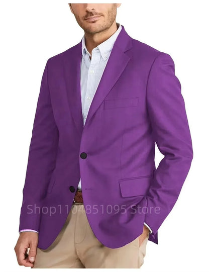 New Arrival Luxury Men Blazer Fashion Wedding Suits Blazers Male Notch Lapel Jacket Business Casual Solid Color Long Sleeve Top