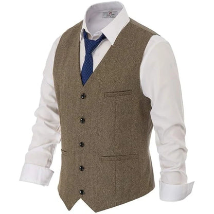 Men's Vest Single Breasted Formal Waistcoat for Wedding Banquet and Business