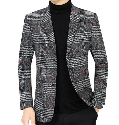 Classic Men's Suit Jacket England Plaid Blazers High Quality Business Causal Suit For Men Clothing Conjuntos De Blazer