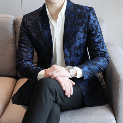 Men's Casual Suit Top - 2025 Spring S-5XL High-Quality Fashion Handsome Trend Business Boutique Wedding Dance West Coat