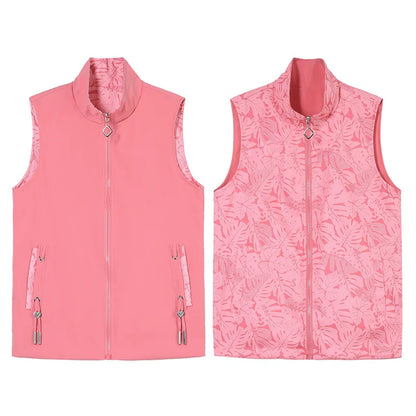 2026 Spring Autumn Women Double-sided Vest Fashion Stand Up Collar Sleeveless Jacket Female Waistcoat Casual Tops Chaleco Mujer