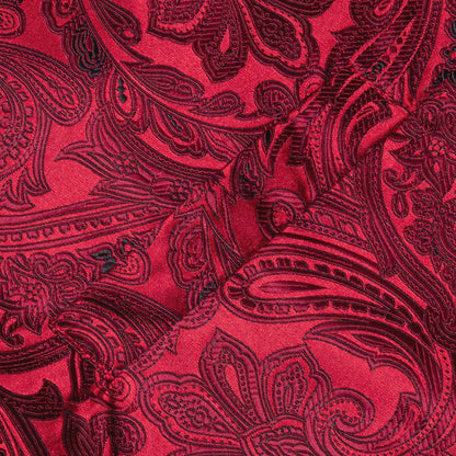 Men's Paisley Waistcoat Set – Single Breasted Vest with Matching Tie for Weddings and Formal Events