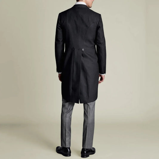 Men Suit Black With Lapel Stripe Pants For Wedding Birthday Banquet Party Prom Business Work Tuxedo Set Jacket Vest With Pants