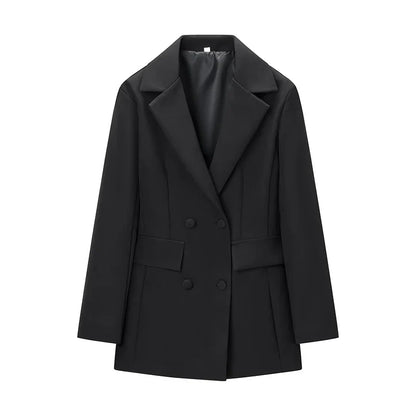 Elegant Women's Office Blazers Spring 2026 New Fashion Slim V-neck Warm Suits Jackets Chic Young Women's Travel Joker Coats