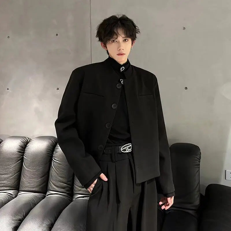 Trendy 2025 Short Coats Single Breasted Man Suits and Blazers Spring Clothes Elegant New in Original Handsome Jacket for Men