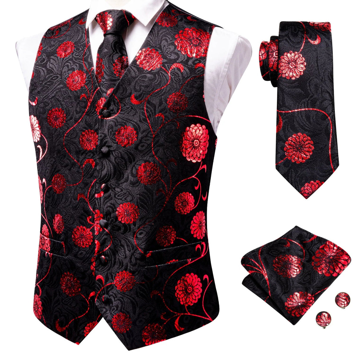 Men's Vest Suit Set – Champagne Gold Paisley Waistcoat for Weddings & Formal Events