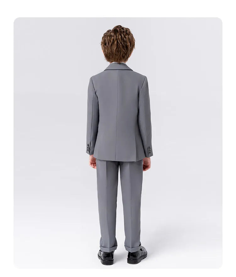 Flower Boys Wedding Suit Set Spring Kids Birthday Photograhy Outfit Children's Piano Host Speech Chorus Performance Costume