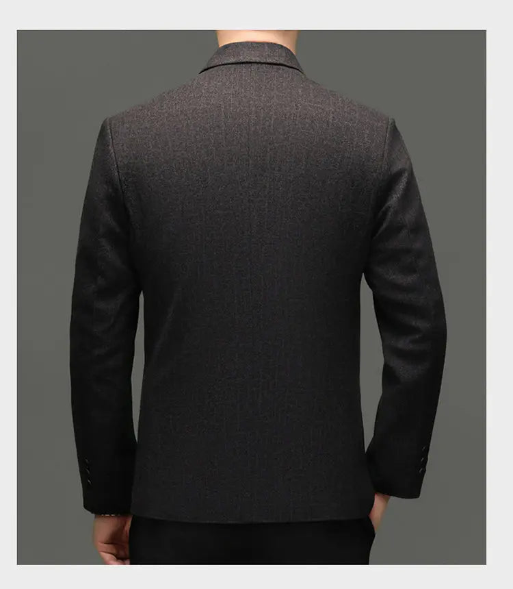 Men's Smart Casual Blazer Single Breasted Dark Pattern Coffee & Grey Spring Autumn