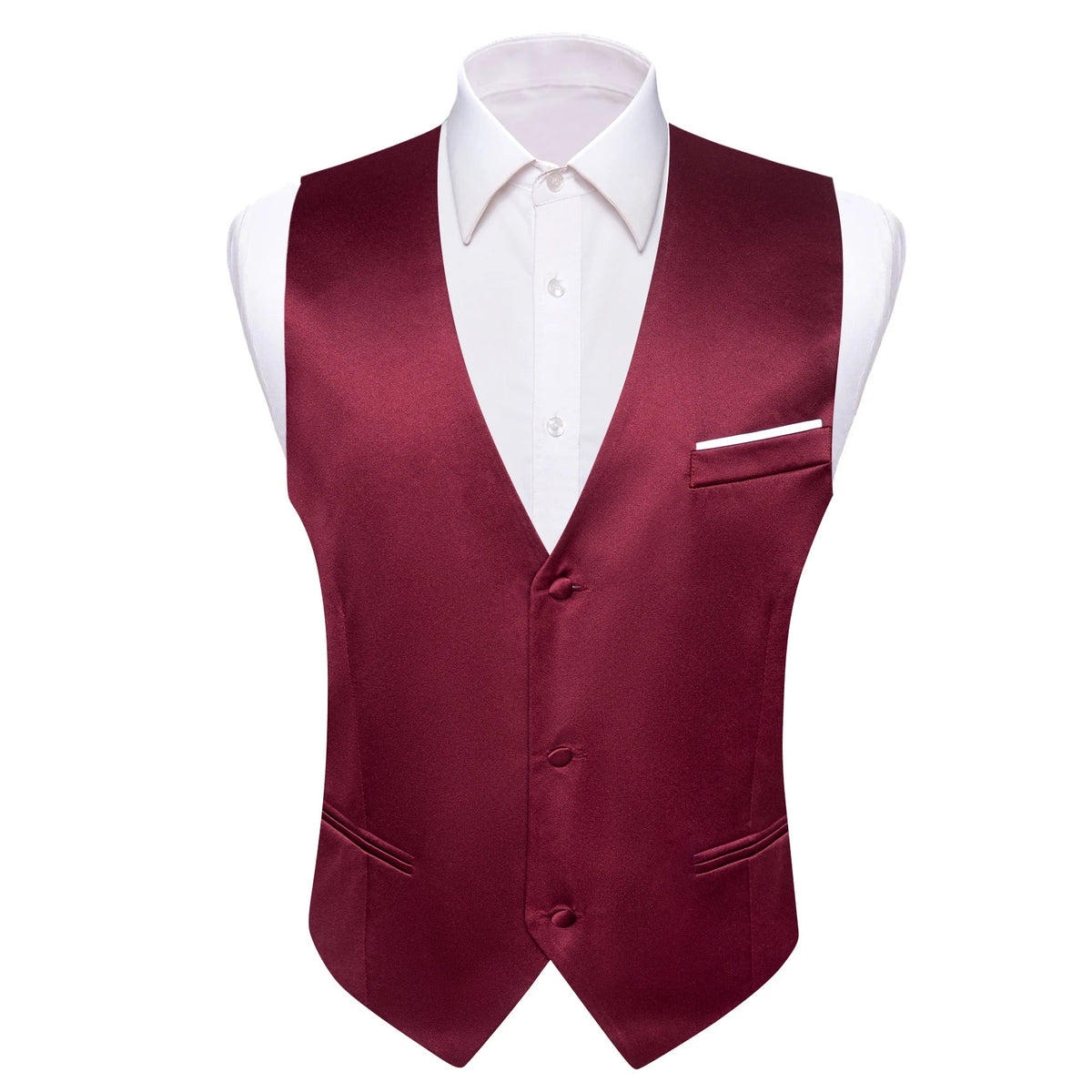 Men's Satin Vest Slim Fit Single-Breasted Waistcoat for Weddings and Formal Occasions