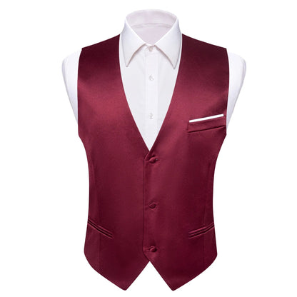 Men's Satin Vest Slim Fit Single-Breasted Waistcoat for Weddings and Formal Occasions