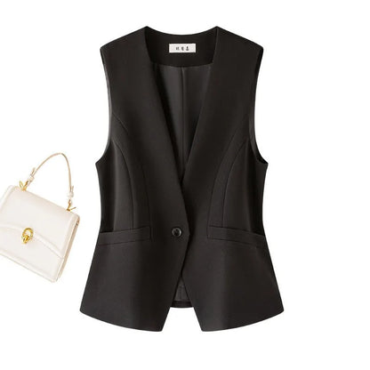 Women's Vest 2026 Spring Autumn Sleeveless Short Jacket New Commuter Versatile Female Waistcoat Tops Outerwear Chaleco Mujer