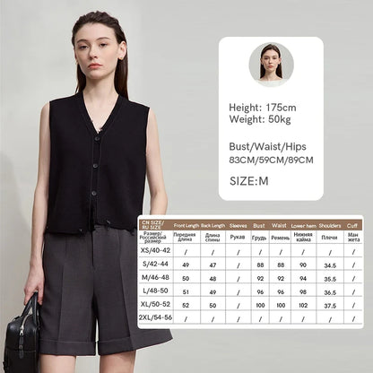 Women's Vest 2026 Autumn New Minimalist Solid Versatile Vests For Women V-neck Sleeveless Casual Short Top Female 12543005