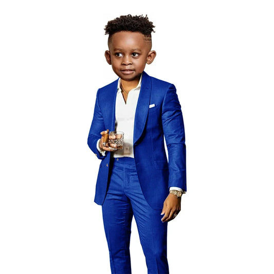 Many Colors Boys Regular Fit Suit Set 2 Pieces Jacket Pants Formal Banquet Outfit Handsome Comfortable Wedding Tuxedo For Kids