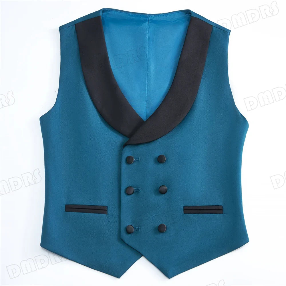 Boys 3-Piece Formal Suit Teal Single Button Kids Wedding Suit