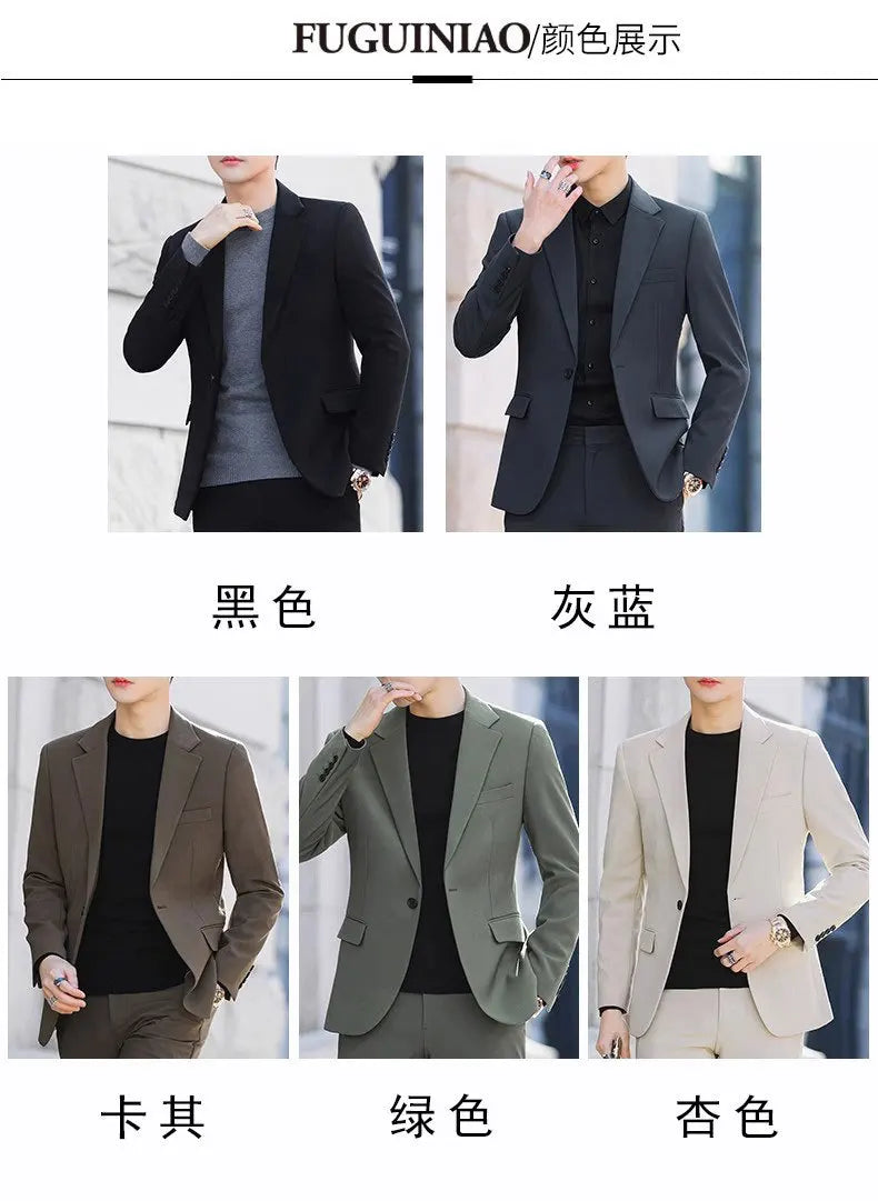 Blazer: Outdoor Men Fashion Gentleman Stylish and Versatile Trendy Casual Best for Best Man Formal Workwear Professional Blazer