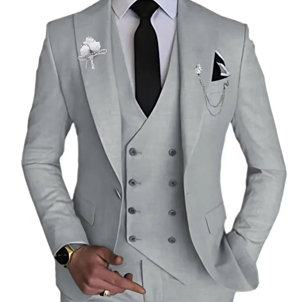 Men's 3-Piece Slim Fit Suit Set – Single Breasted, Straight Fit, Formal & Casual Occasions