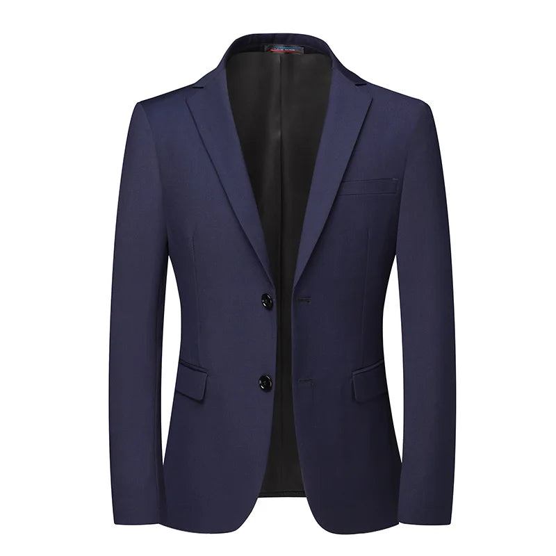 2026 New Arrival Men's Solid Navy Blue  black Blazer Single Breasted Formal Suit Jacket