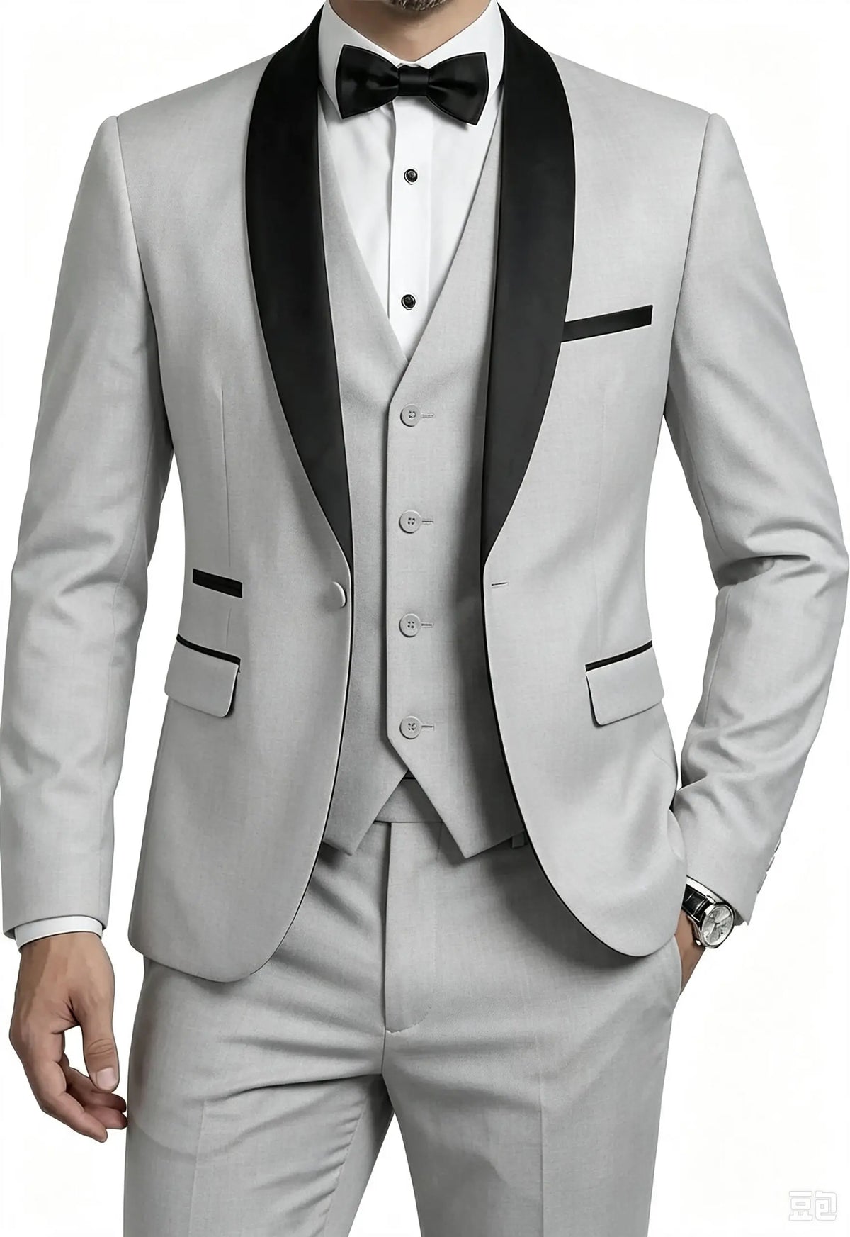 Ensemble de Costume Homme Manteau Gilet Pantalon / Affaires Garçons d'Honneur Mariage Robe Formelle Blazer Pantalon