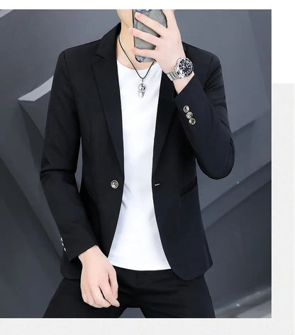 Blazer Men's Fashion Outdoor Travel Gentleman Wedding Slimming Business Versatile Trendy Casual Korean-style Formal Wear Blazer