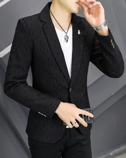 Men's Slim Fit Blazer – Single Button Casual Suit Jacket for Autumn & Winter