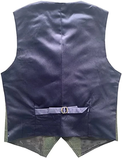 Men's Vest Herringbone Tweed Single Breasted Waistcoat for Business and Wedding