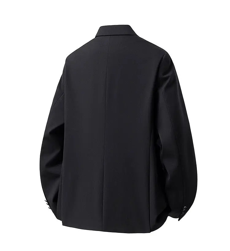 Patchwork Satin Double-breasted Designer Mens Black Blazer Hombre Elegant Groom Wedding Banquets Party Suits Jackets Coats 5XL