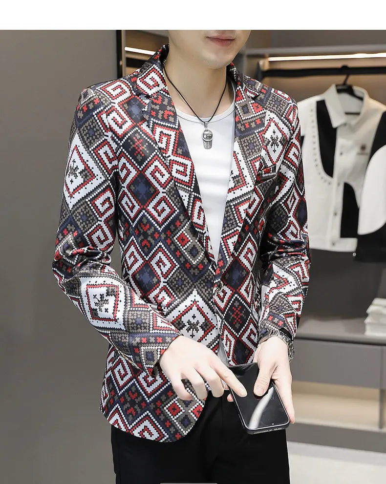 Blazer Men's fashion outdoor travel gentleman wedding Slimming Business versatile Trendy Casual Korean-style formal wear Blazer
