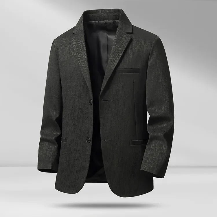 Men's Light Business Casual Blazer | 3D Tailored Anti-Wrinkle Polyester Suit Jacket | Slim Fit, Easy Care, Windproof