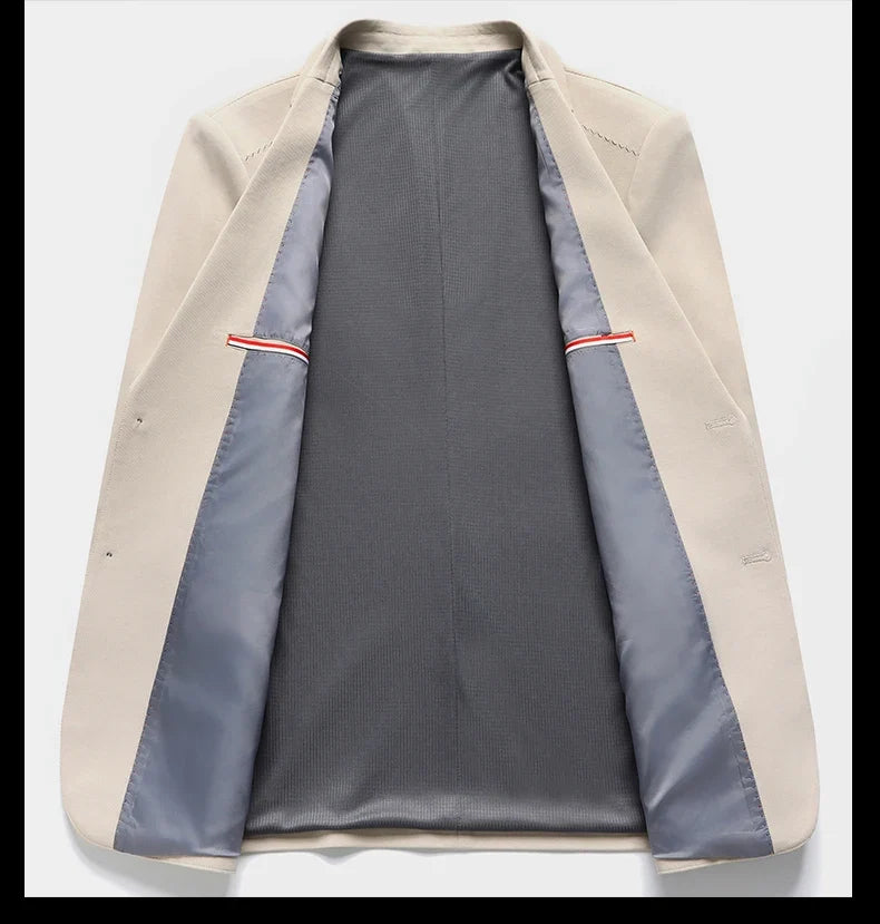 Blazer Outdoor Men's Casual, Fashionable, Trendy, Sporty Solid Color, Slimming British Style Business Gentleman Wedding Blazer