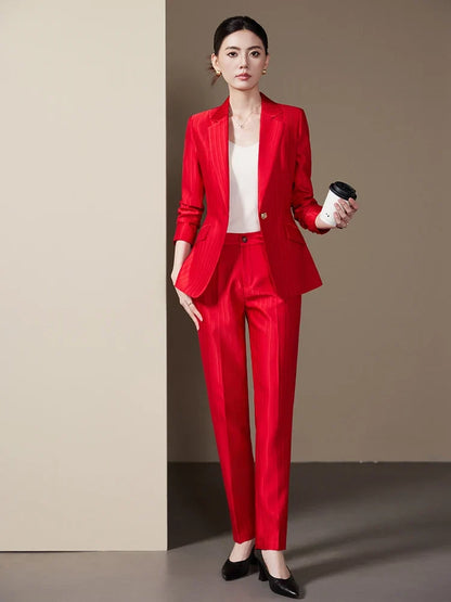 Fashionable ladies' clothing, high quality two-piece pants + blazer. 2025 Autumn and Winter New Models