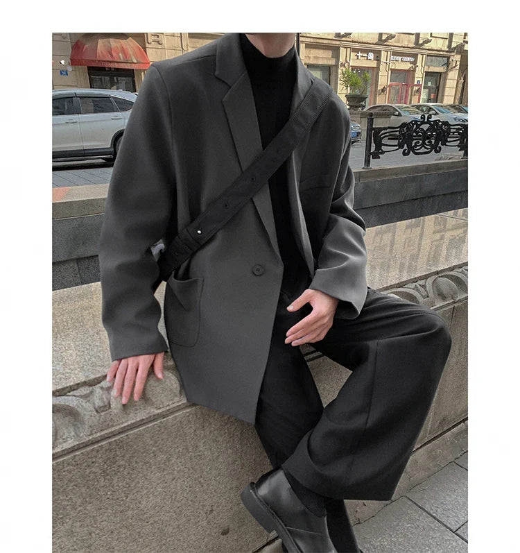 Blazers Men Casual Loose Suit Jackets Male Korean Leisure Daily Streetwear All-match Simple Suit-tops  blazer mascullino