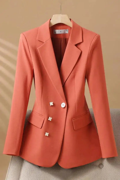 2024 Fashion Women's Blazers Autumn New Coats Jackets Long Sleeve Single Button Casual Outerwears Female Clothing Coat