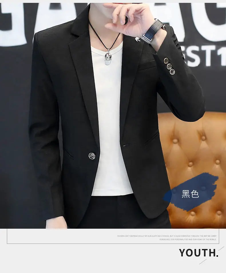 Blazer: Outdoor Fashion, Business-style, Gentleman's Wedding Host, Campus Casual, Relaxed, Korean-style, Youthful Men's Blazer