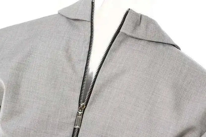 2026 Spring Autumn New Women Jacket Niche Design Pleated Zipper Blazer Stylish Elegant Fashion Coat High-end Jumpsuit H2720