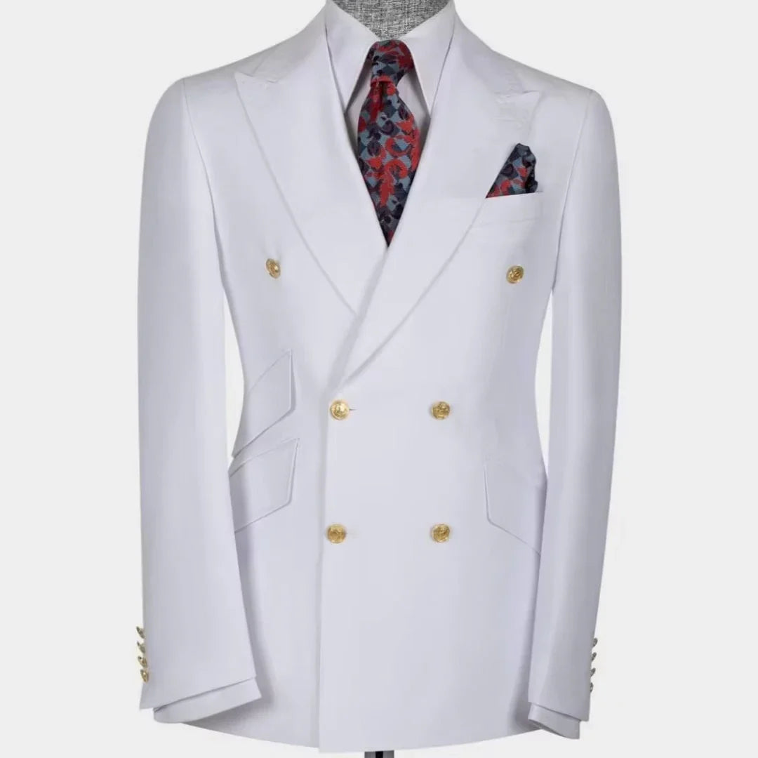 Formal Wedding Men Suit Jacket Slim Fit Peak Lapel Double Breasted Blazer Business One Coat Work Office Jacket for Party Prom