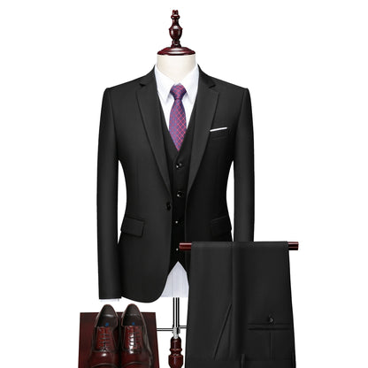 Men's 3-Piece Formal Suit – Blazer, Vest & Pants for Weddings & Business