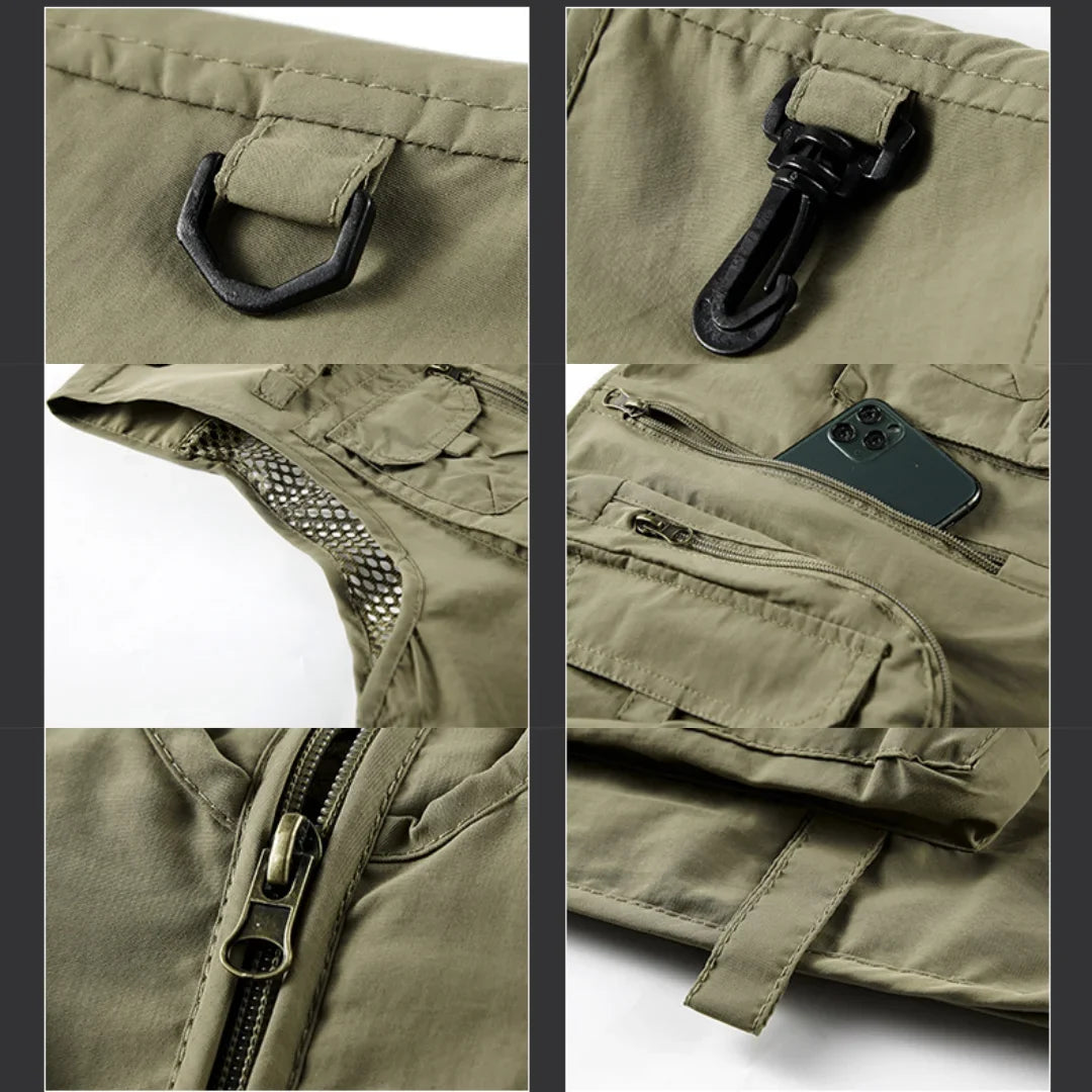 Men's Tactical Vest – Formal Workwear Sleeveless Waistcoat for Men – Multi-Pocket, All Seasons
