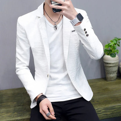 Blazer: Outdoor Fashion, Business-style, Gentleman's Wedding Host, Campus Casual, Relaxed, Korean-style, Youthful Men's Blazer