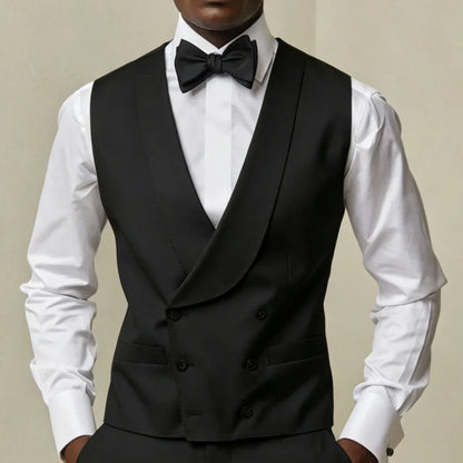 Men's Double Breasted Vest – Formal Waistcoat for Weddings, Banquets & Business