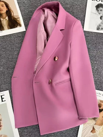 Women's Suit Coat Elegant Sports Casual Blazer Korean Fashion Luxury Jacket Autumn Solid Color Office Ladies Clothing Basic New