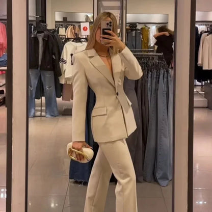Women Suit 2 Pieces Rose Pink Double Button Solid For Wedding Banquet Party Business Commute Casual Daily Blazer And Pants
