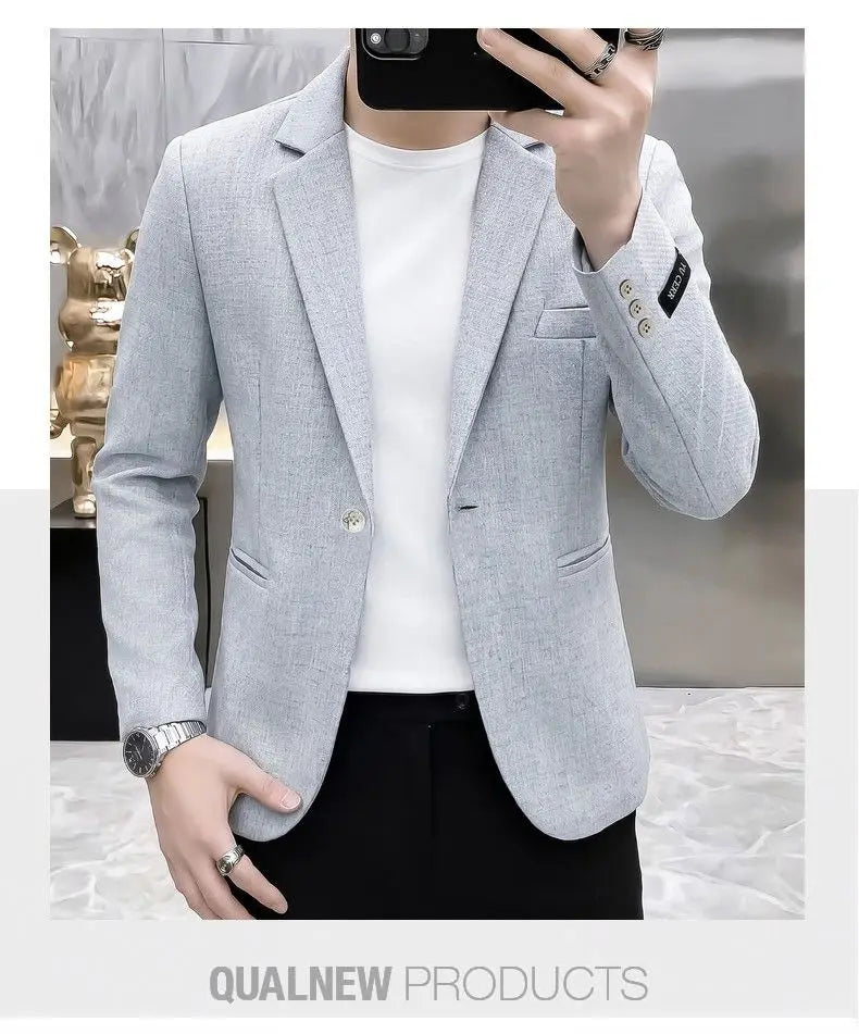 Men's Slim Fit Fashionable Hair Stylist Little Blazer Autumn 2026 New Arrival Trendy Small Jacket for Younger Men