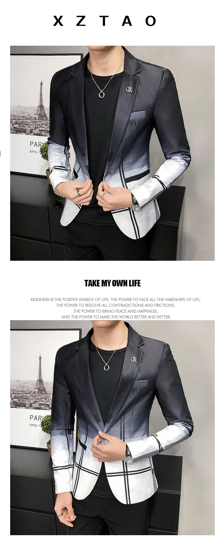 Men's Blazer Suit Jacket 2025 Spring New Fashion Korean Slim Suit Jacket Social Prom Dress Jacket Men's High Quality Clothing