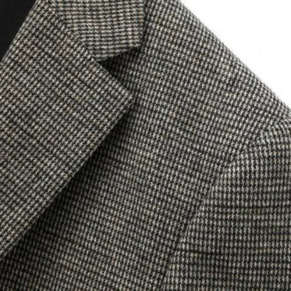 Man Suit Coat Vintage Patchwork Single-breasted Men Blazer Slim Long Sleeve Pocket Male Business Casual Outerwear