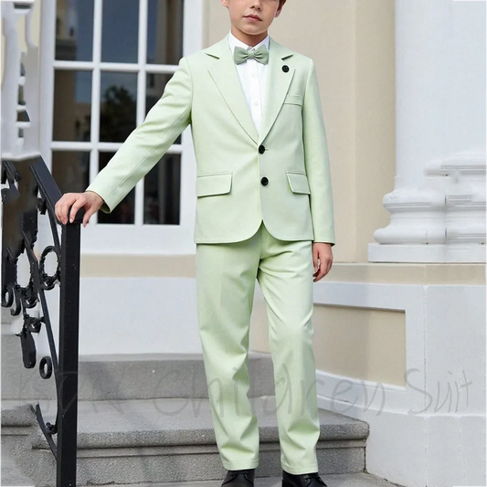 Kid's Costume Boy Suit Two Piece Notch Lapel Single Breasted Customized Children Clothing(Jacket+Pants) Festival Boys Set