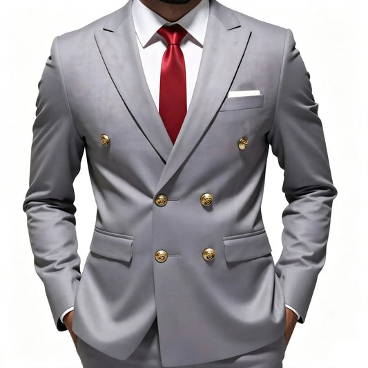 Men's Double Breasted Suit Jacket – Peak Lapel Blazer for Business & Formal Occasions