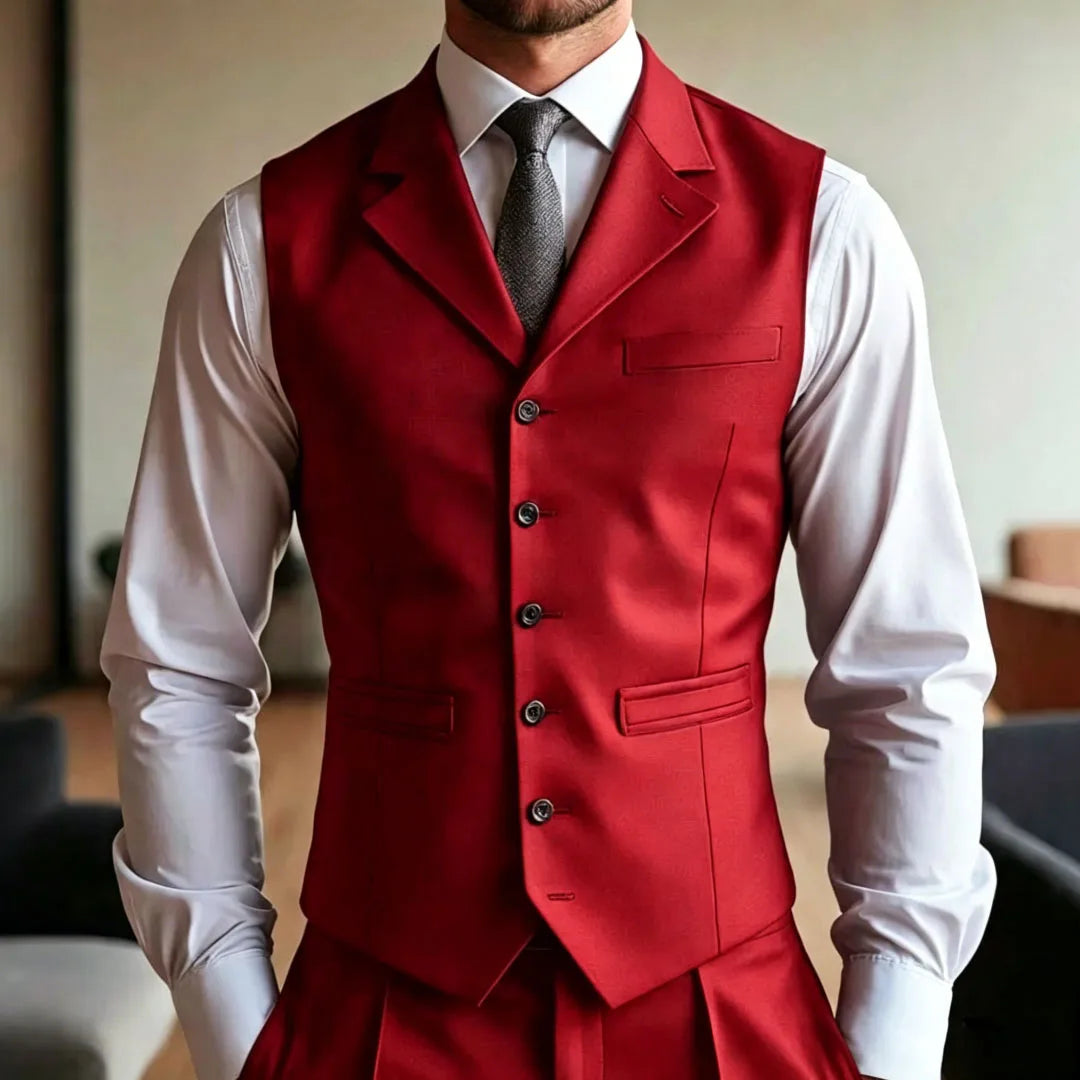 Men's Formal Vest – Single Breasted Suit Waistcoat for Weddings & Business